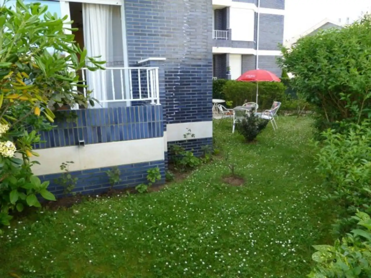 Jardí de Apartament de lloguer en Noja amb Calefacció, Jardí privat i Terrassa
