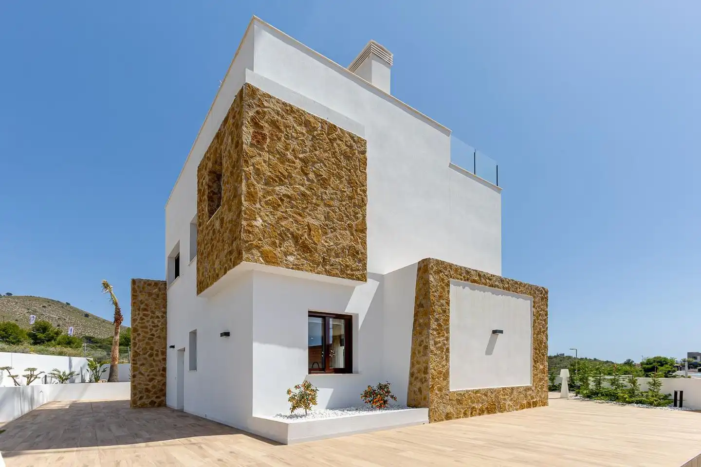 Vista exterior de Casa o chalet en venta en Finestrat con Jardín privado, Terraza y Piscina