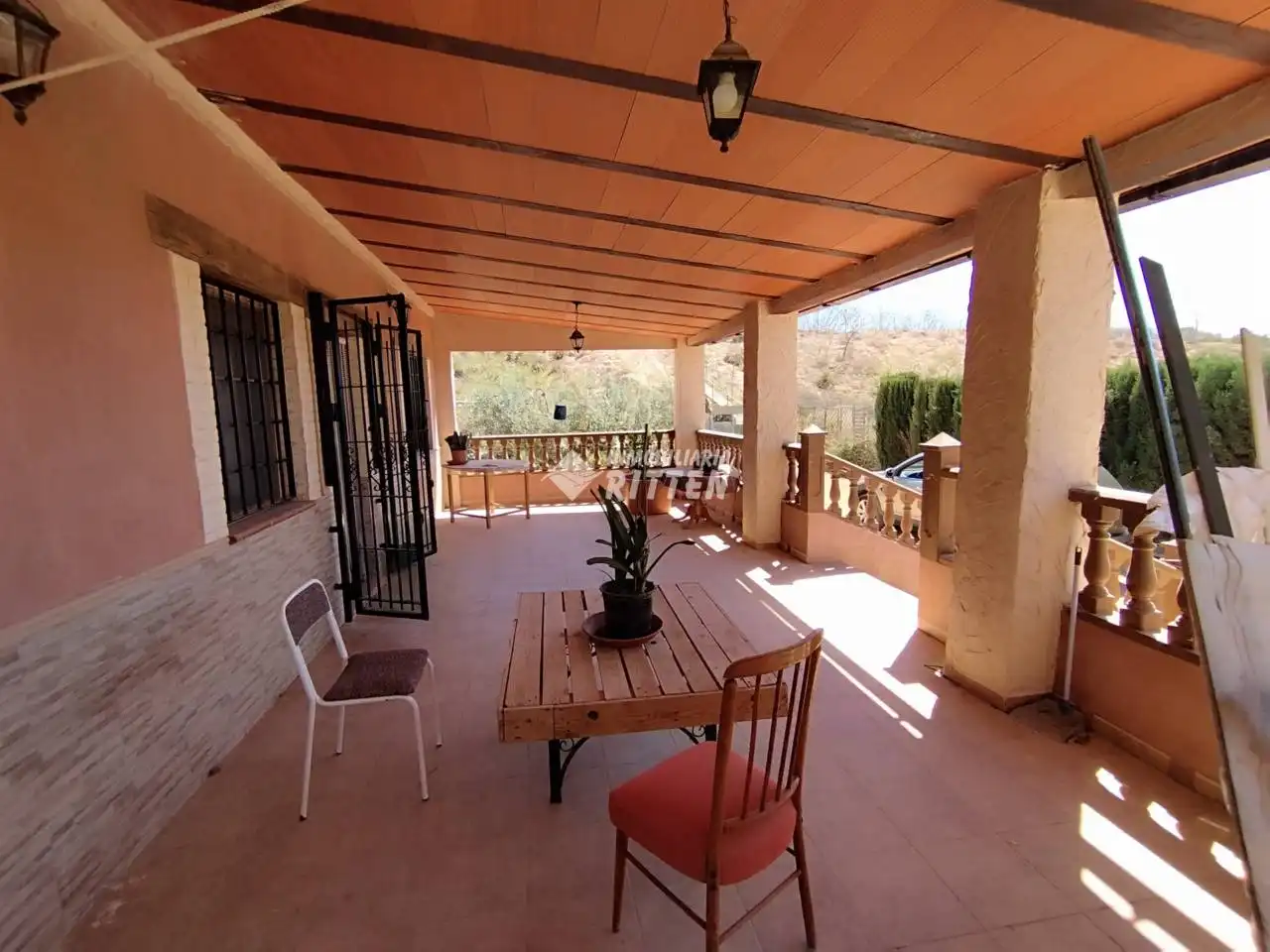 Terrassa de Finca rústica en venda en Fuente Álamo de Murcia amb Aire condicionat, Jardí privat i Moblat