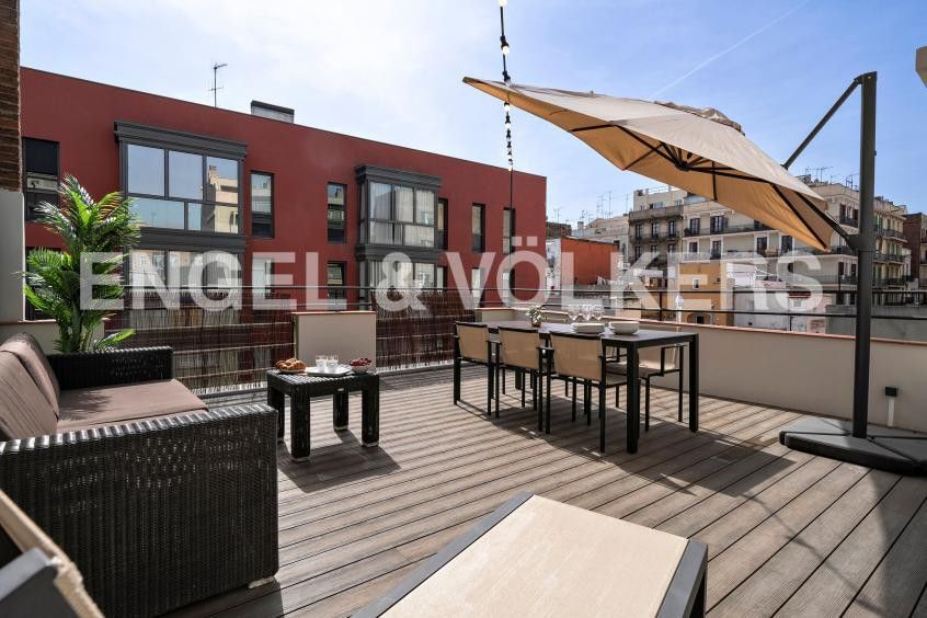 Terrace of Apartment to rent in  Barcelona Capital  with Air Conditioner, Heating and Parquet flooring