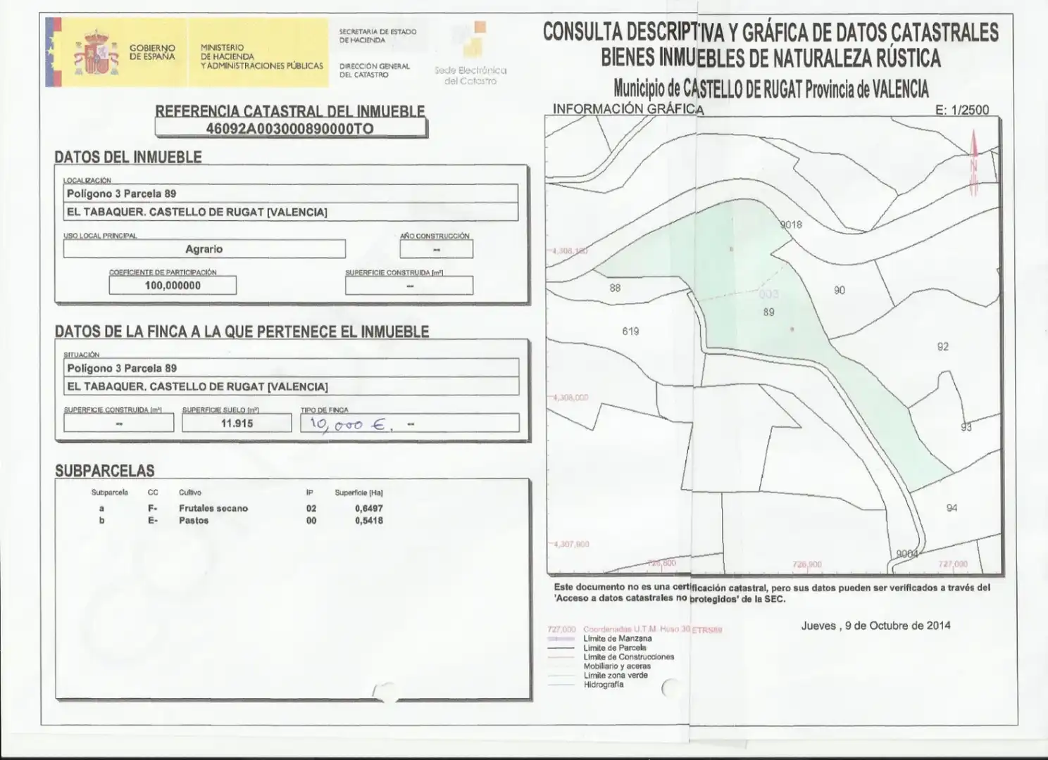 Terreno residencial en venta en Castelló de Rugat, imagen 11