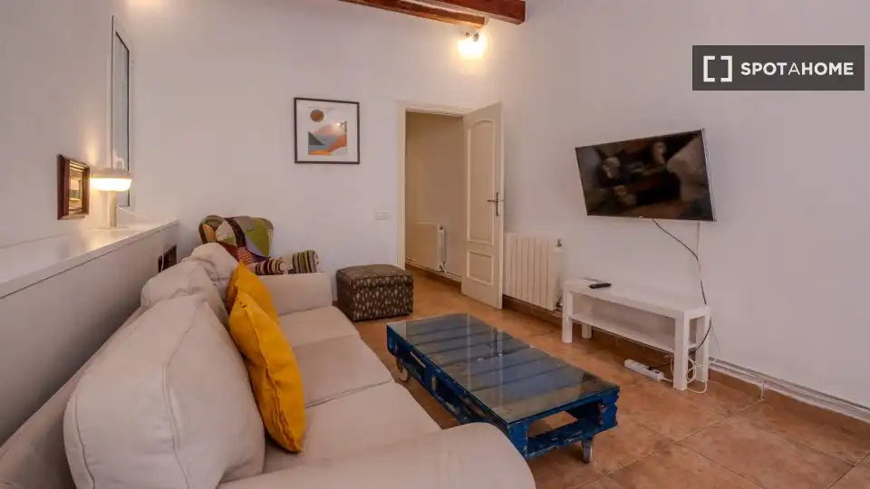 Sala d'estar de Pis de lloguer en Barcelona amb Aire condicionat, Calefacció i Moblat