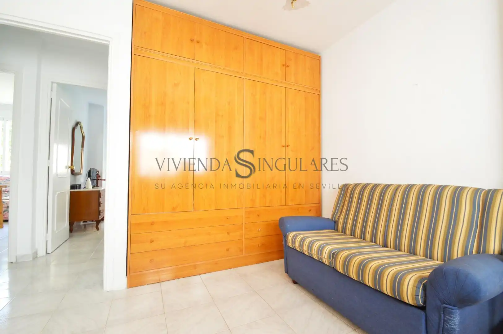Schlafzimmer von Wohnung zur Miete in Sevilla mit Klimaanlage, Privatgarten und Terrasse