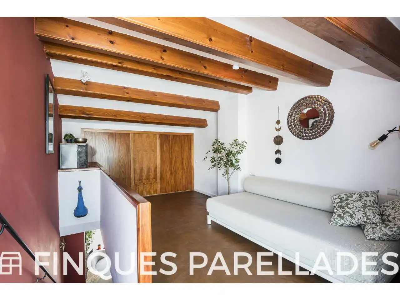 Wohnzimmer von Dachboden zum Verkauf in Sitges mit Klimaanlage, Heizung und Terrasse