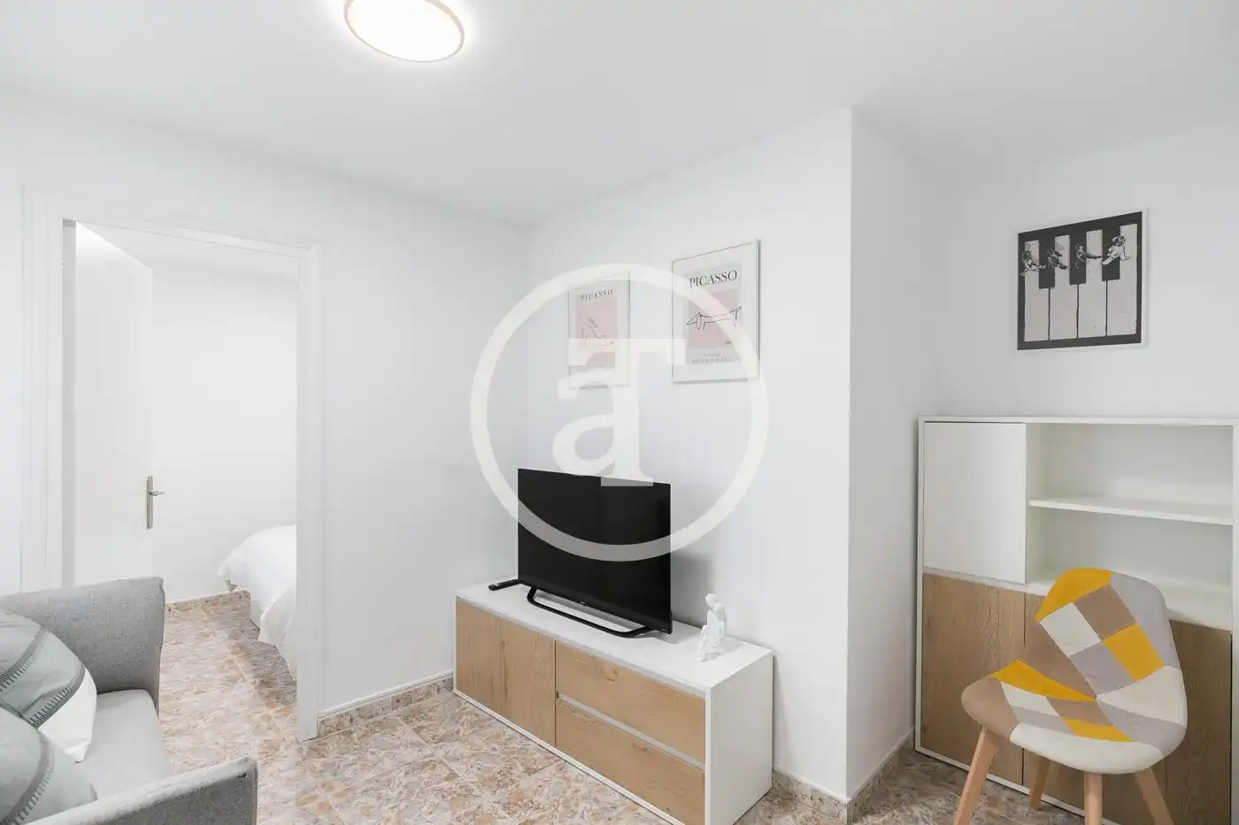 Sala de estar de Piso de alquiler en L'Hospitalet de Llobregat con Aire acondicionado, Calefacción y Amueblado