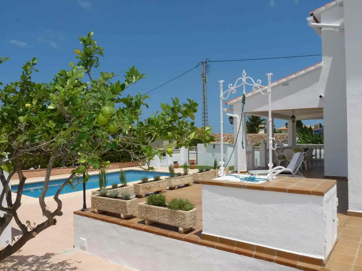 Piscina de Casa o xalet de lloguer en Dénia amb Aire condicionat, Jardí privat i Terrassa