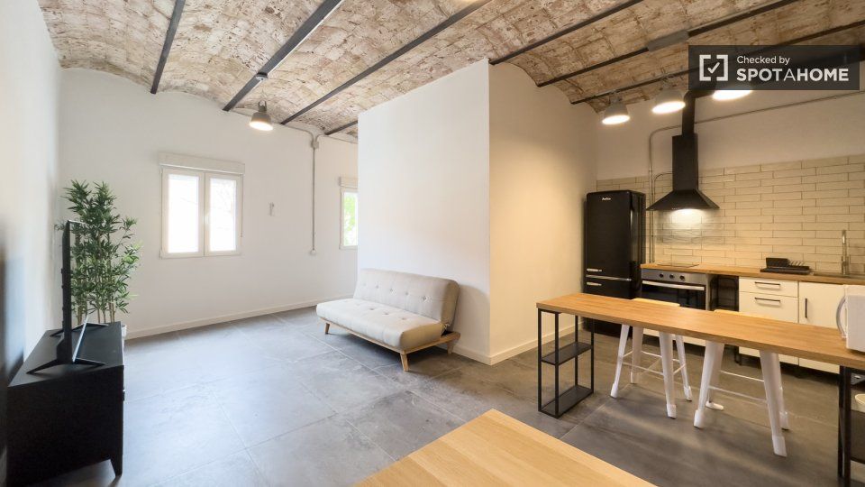 Living room of Flat to rent in  Barcelona Capital  with Air Conditioner, Heating and Furnished
