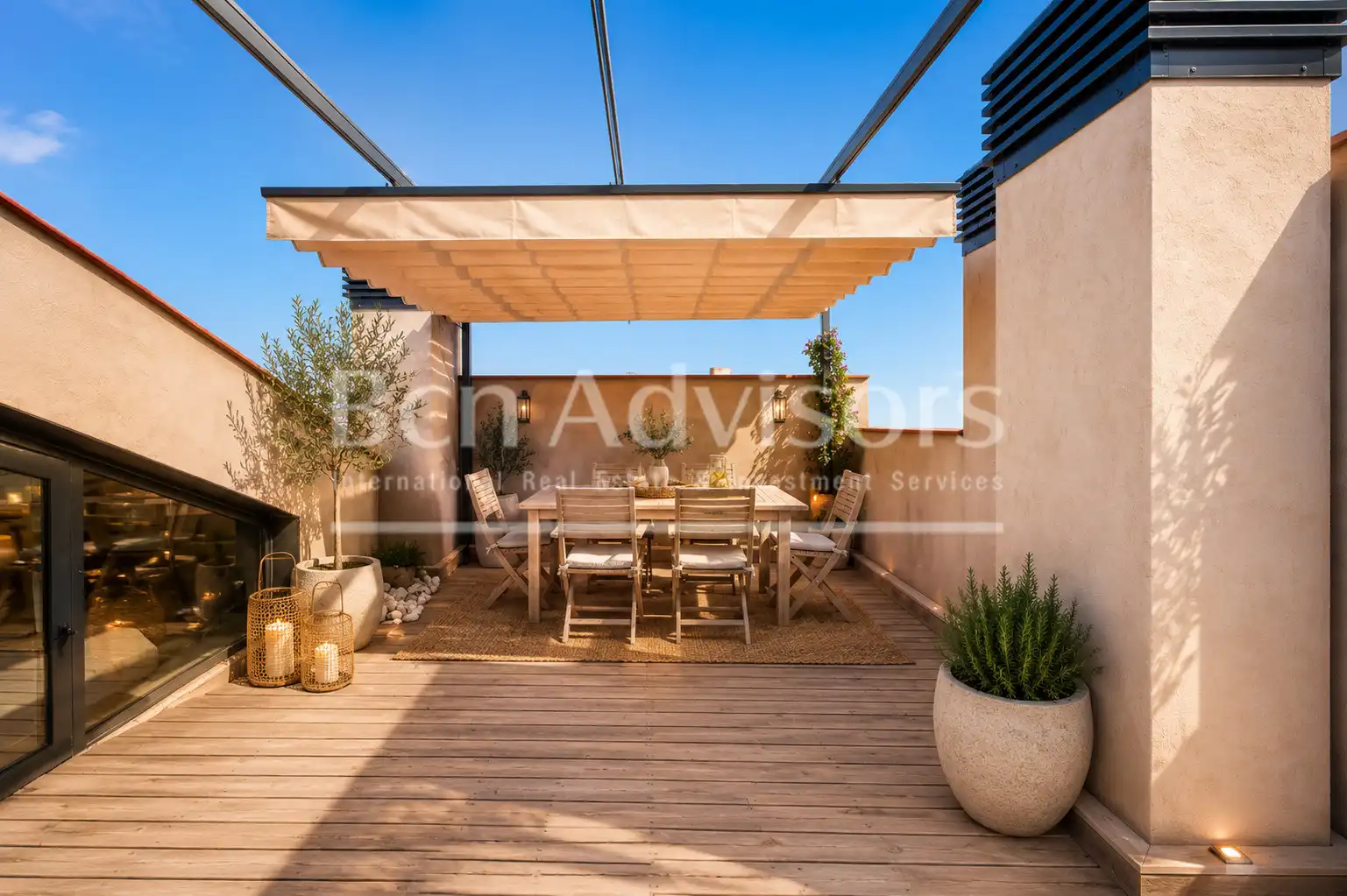 Terrasse von Dachboden zum Verkauf in Barcelona mit Klimaanlage, Heizung und Parkett