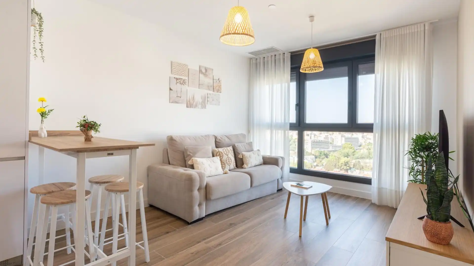 Sala de estar de Piso de alquiler en Málaga Capital con Aire acondicionado, Calefacción y Amueblado