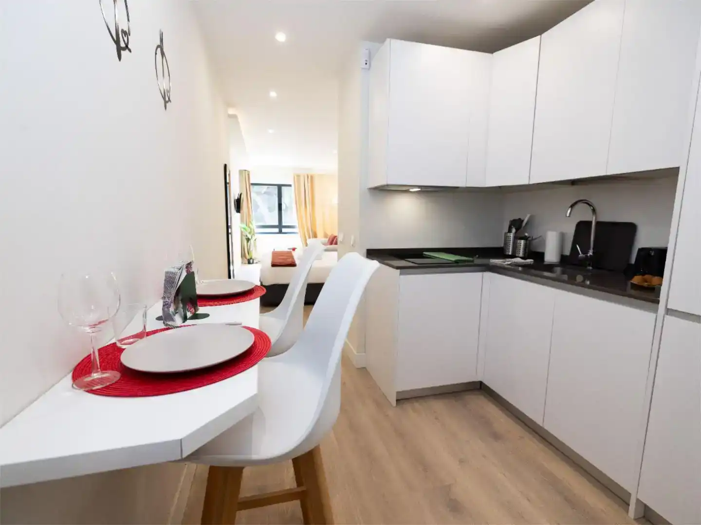 Cocina de Apartamento de alquiler en Madrid con Aire acondicionado y Amueblado