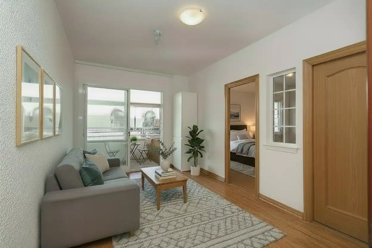 Sala de estar de Piso en venta en L'Hospitalet de Llobregat con Balcón