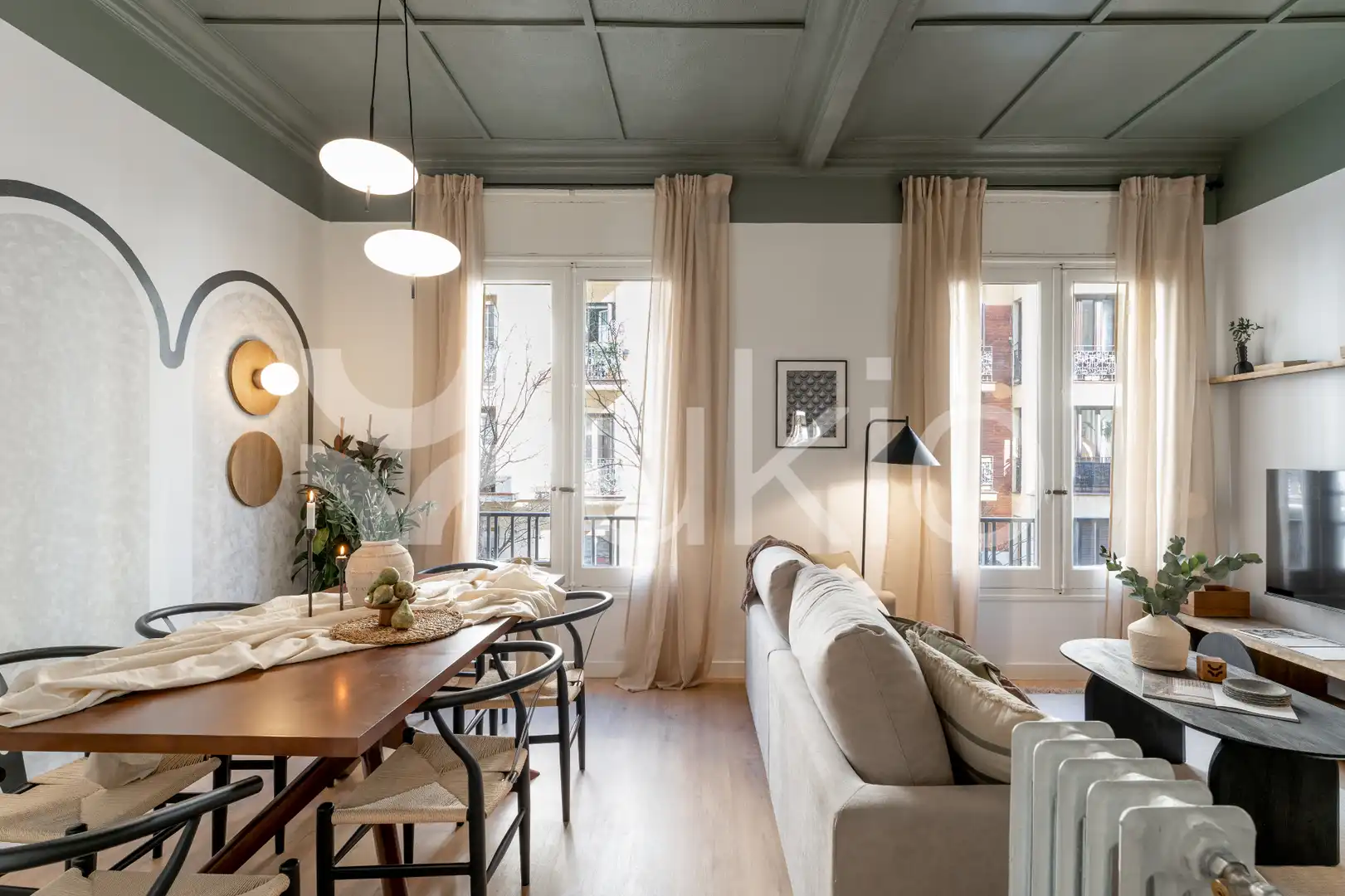 Sala de estar de Apartamento de alquiler en Madrid con Aire acondicionado, Calefacción y Amueblado