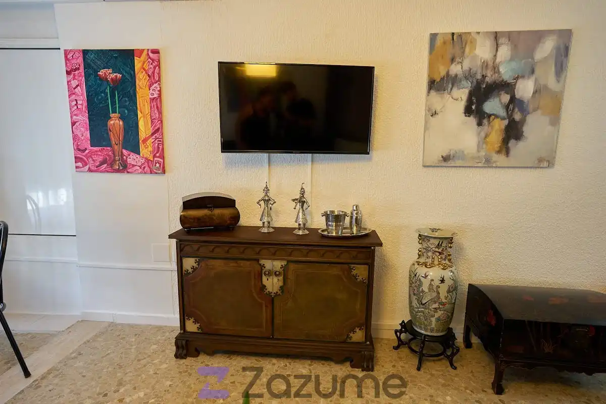 Sala de estar de Estudio de alquiler en Torremolinos con Aire acondicionado, Amueblado y Lavadora