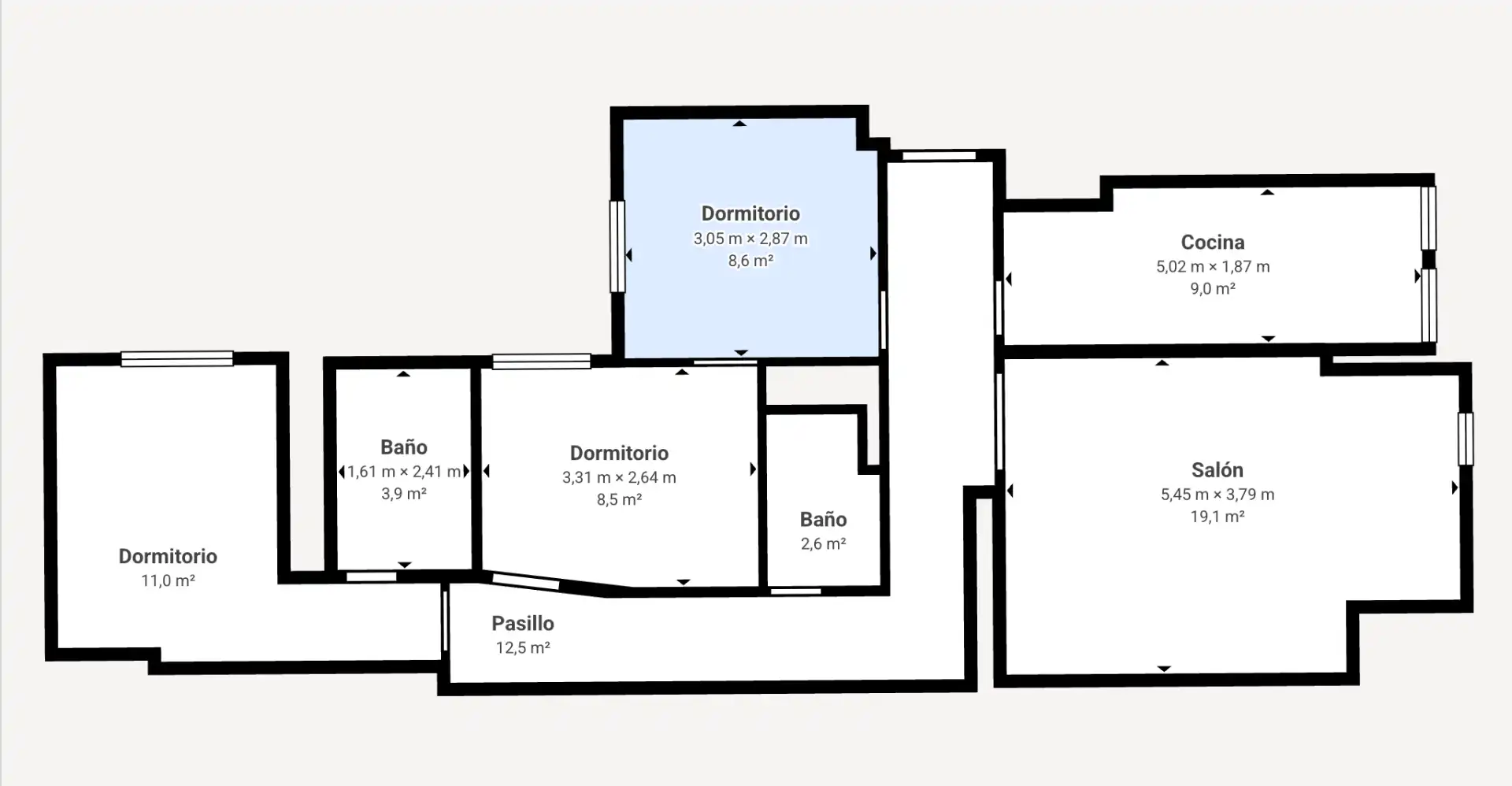 Wohnung zur Miete in Málaga mit Klimaanlage, Heizung und Möbliert