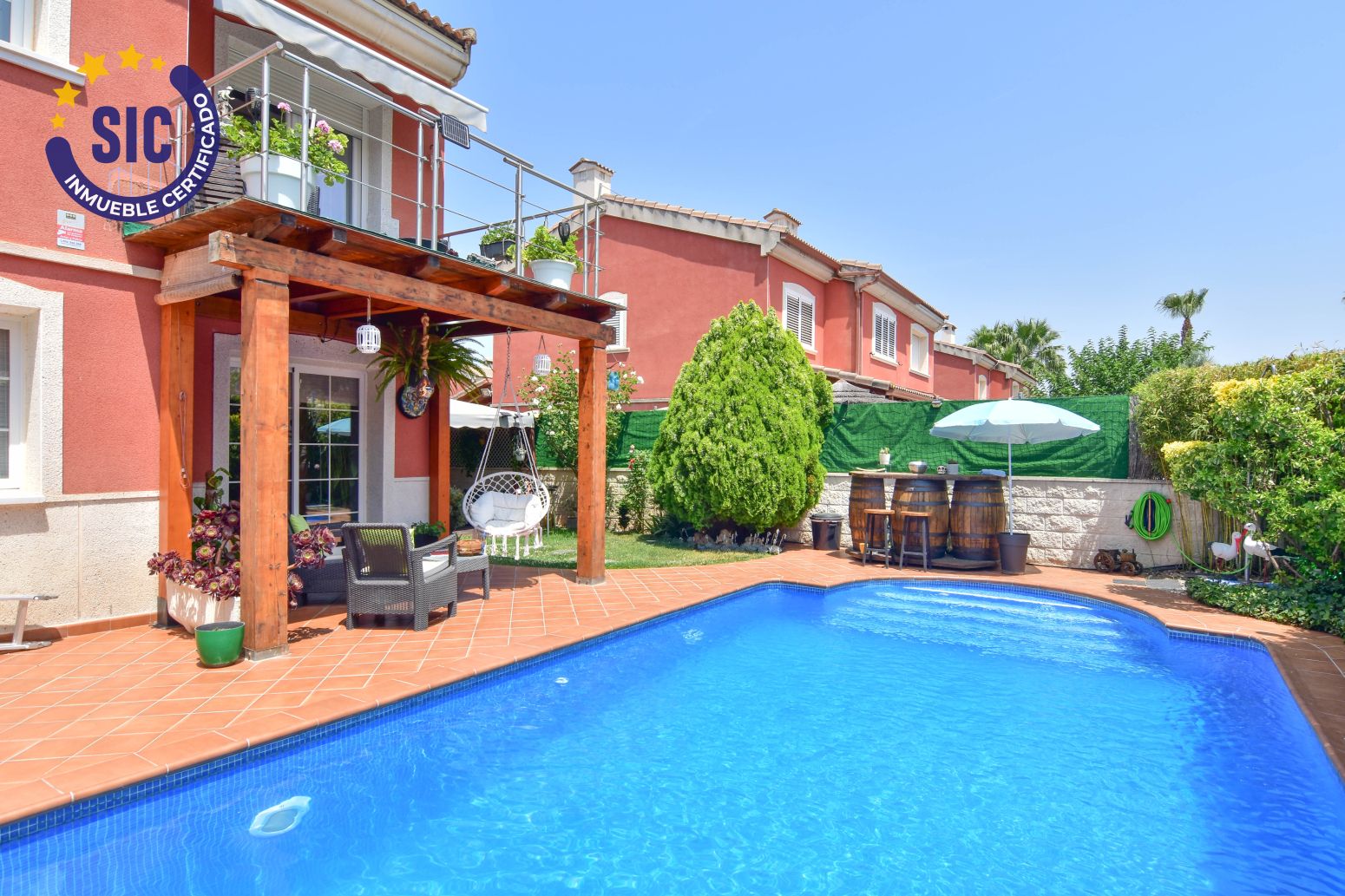 Swimming pool of House or chalet for sale in La Pobla de Vallbona  with Air Conditioner, Heating and Private garden