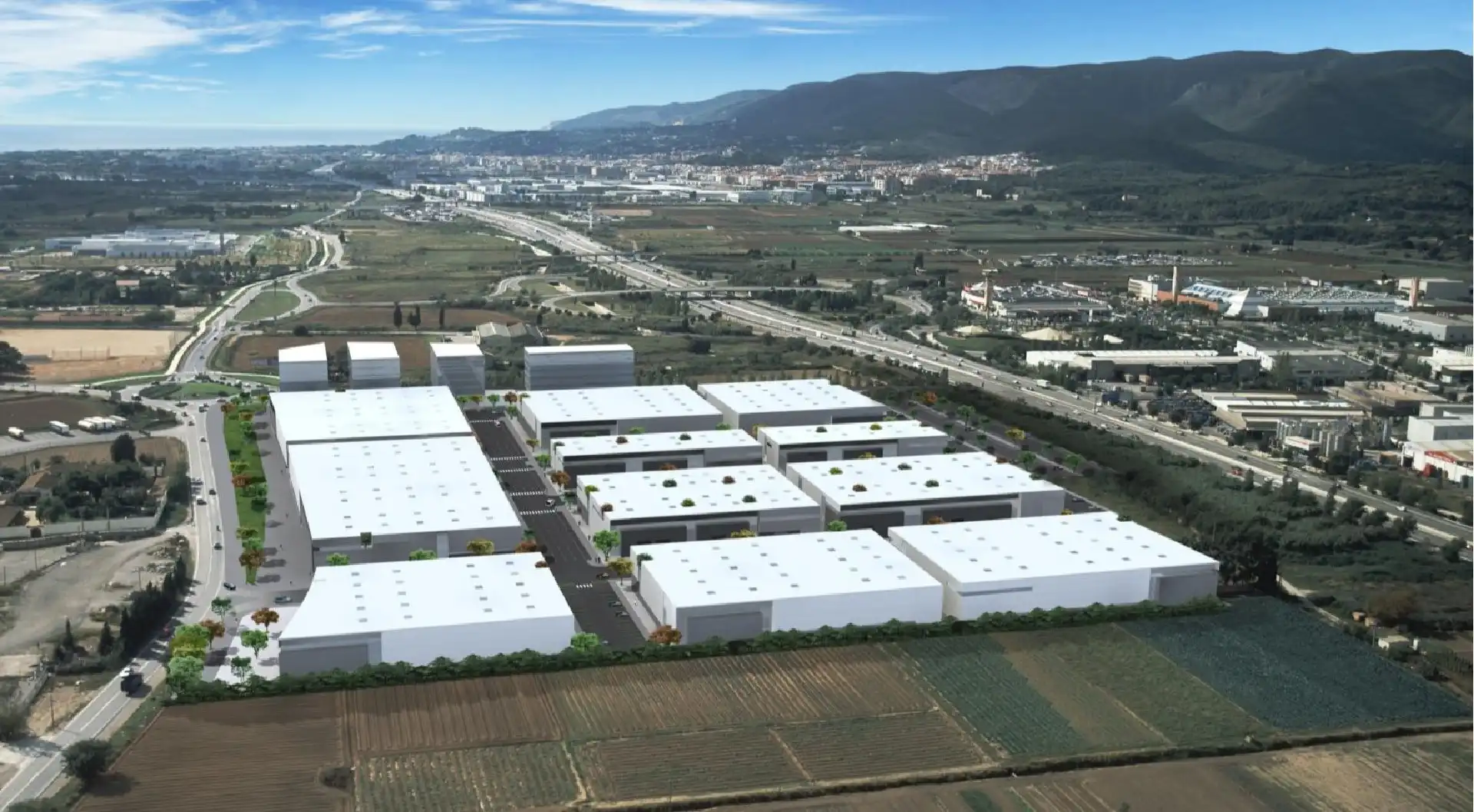 Außenansicht von Fabrikhallen zur Miete in Gavà