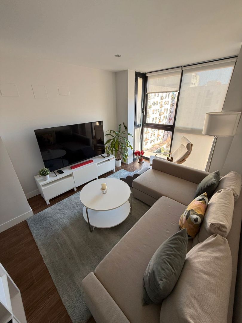 Sala d'estar de Pis de lloguer en  Madrid Capital amb Aire condicionat, Calefacció i Jardí privat