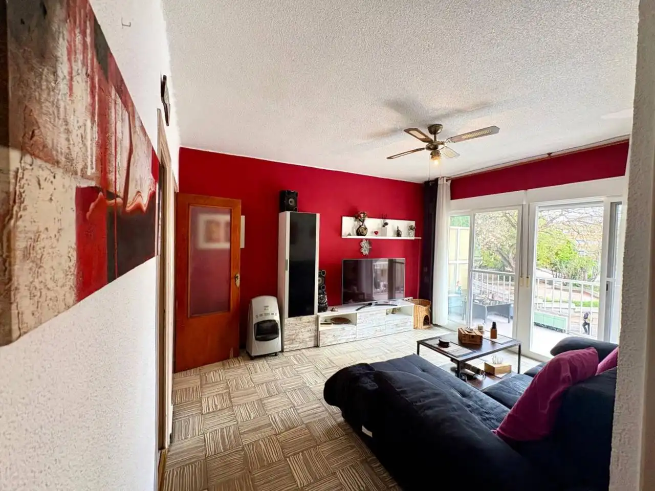 Living room of Flat for sale in Alicante / Alacant  with Parquet flooring and Balcony