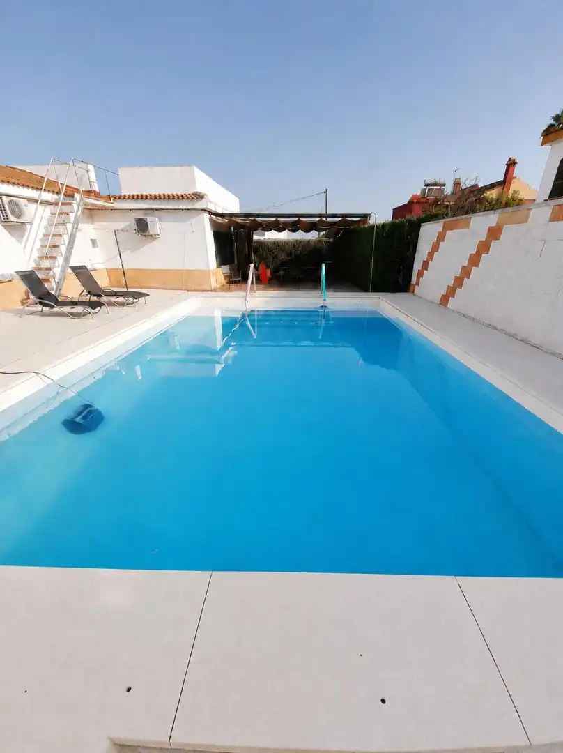 Swimming pool of Houses for sale in Palomares del Río  with Air Conditioner, Heating and Private garden