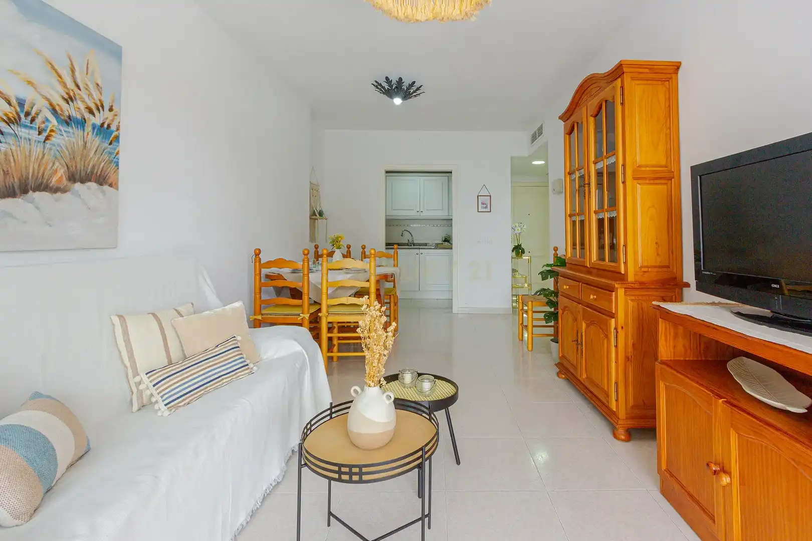 Living room of Apartments for sale in Calpe / Calp  with Air Conditioner, Storage room and Oven