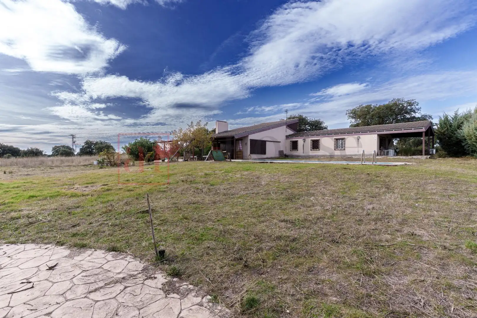 Vista exterior de Finca rústica en venda en Villanueva de la Cañada amb Calefacció, Jardí privat i Piscina