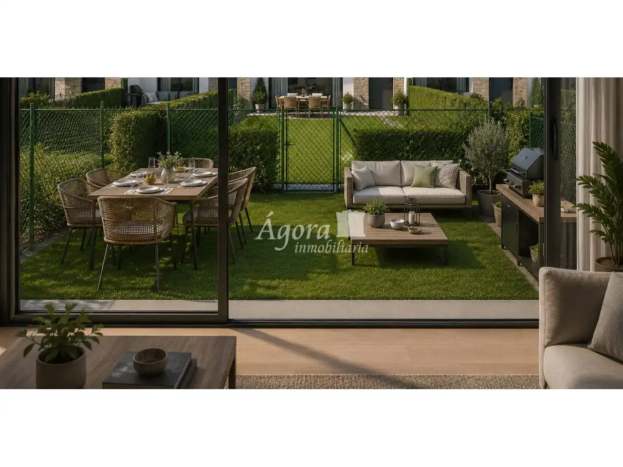 Terrassa de Casa adosada en venda en Zaratán amb Aire condicionat, Calefacció i Jardí privat