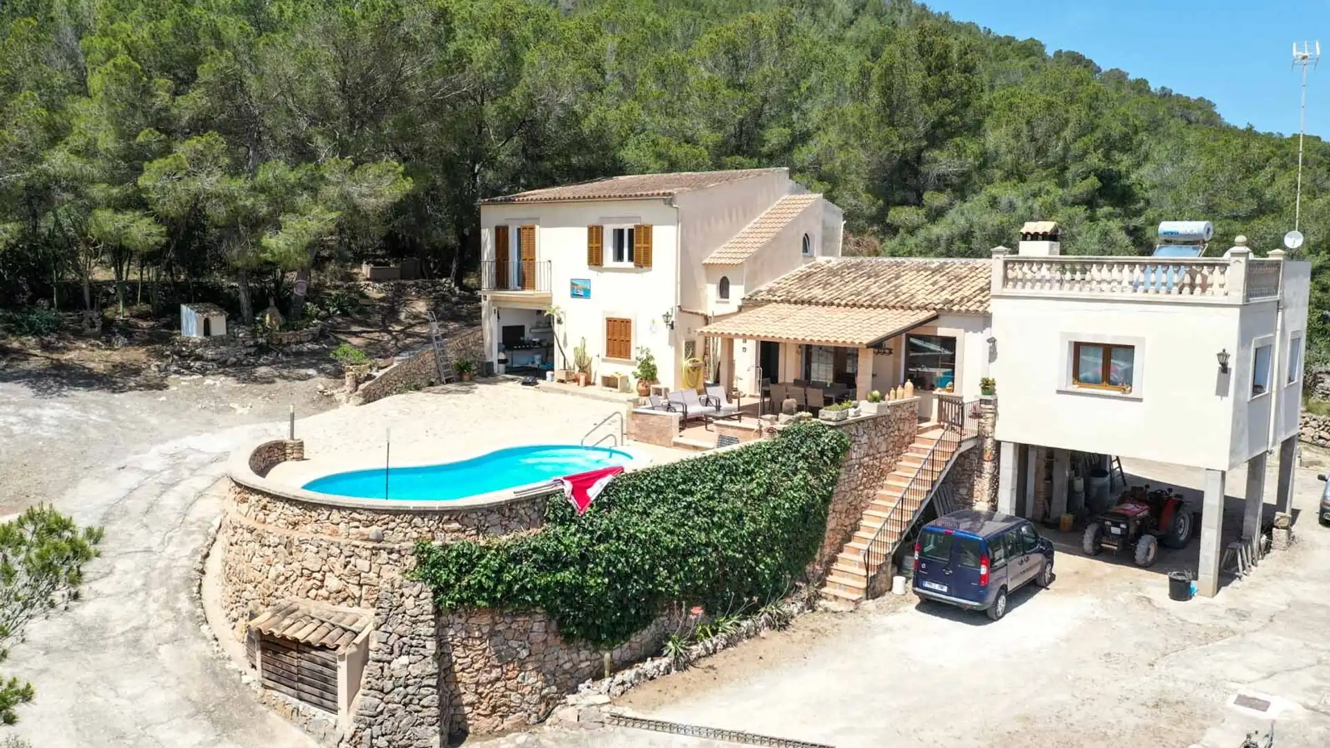 Exterior view of Country homes for sale in Manacor  with Air Conditioner, Heating and Storage room