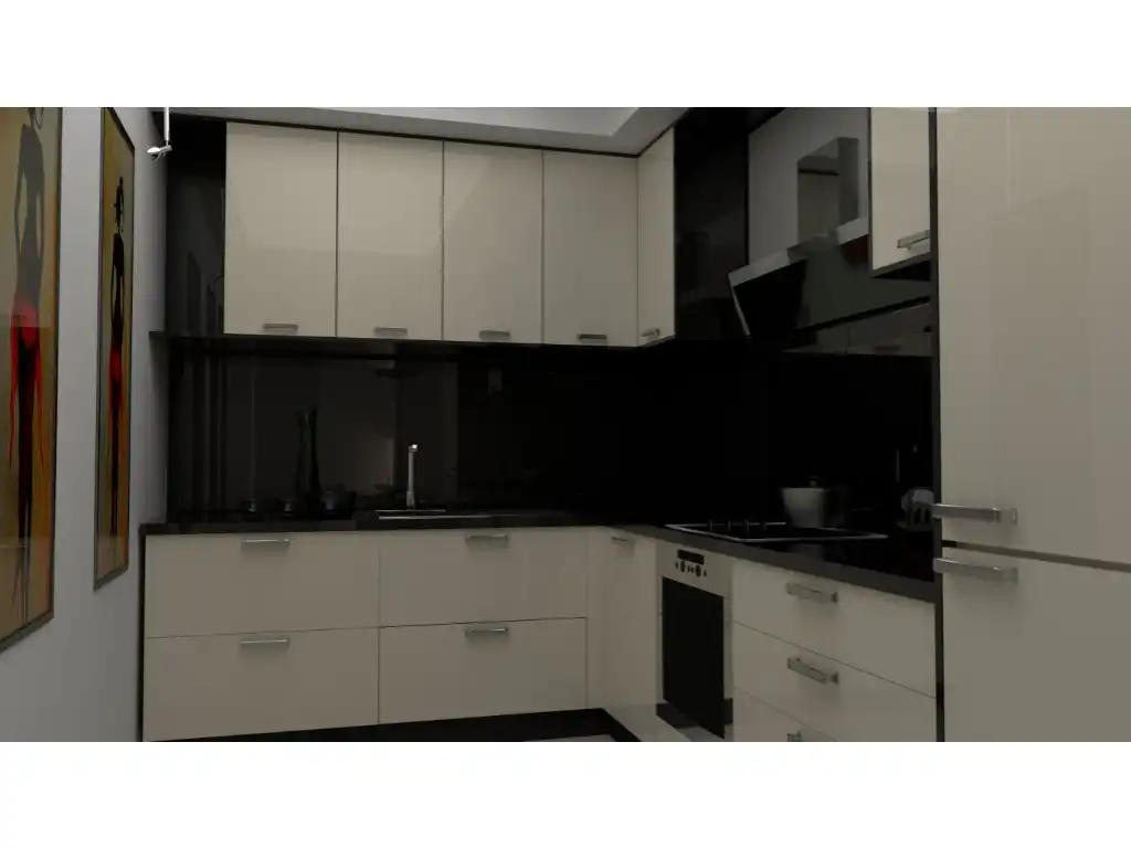 Cocina de Apartamento en venta en Finestrat con Jardín privado y Piscina