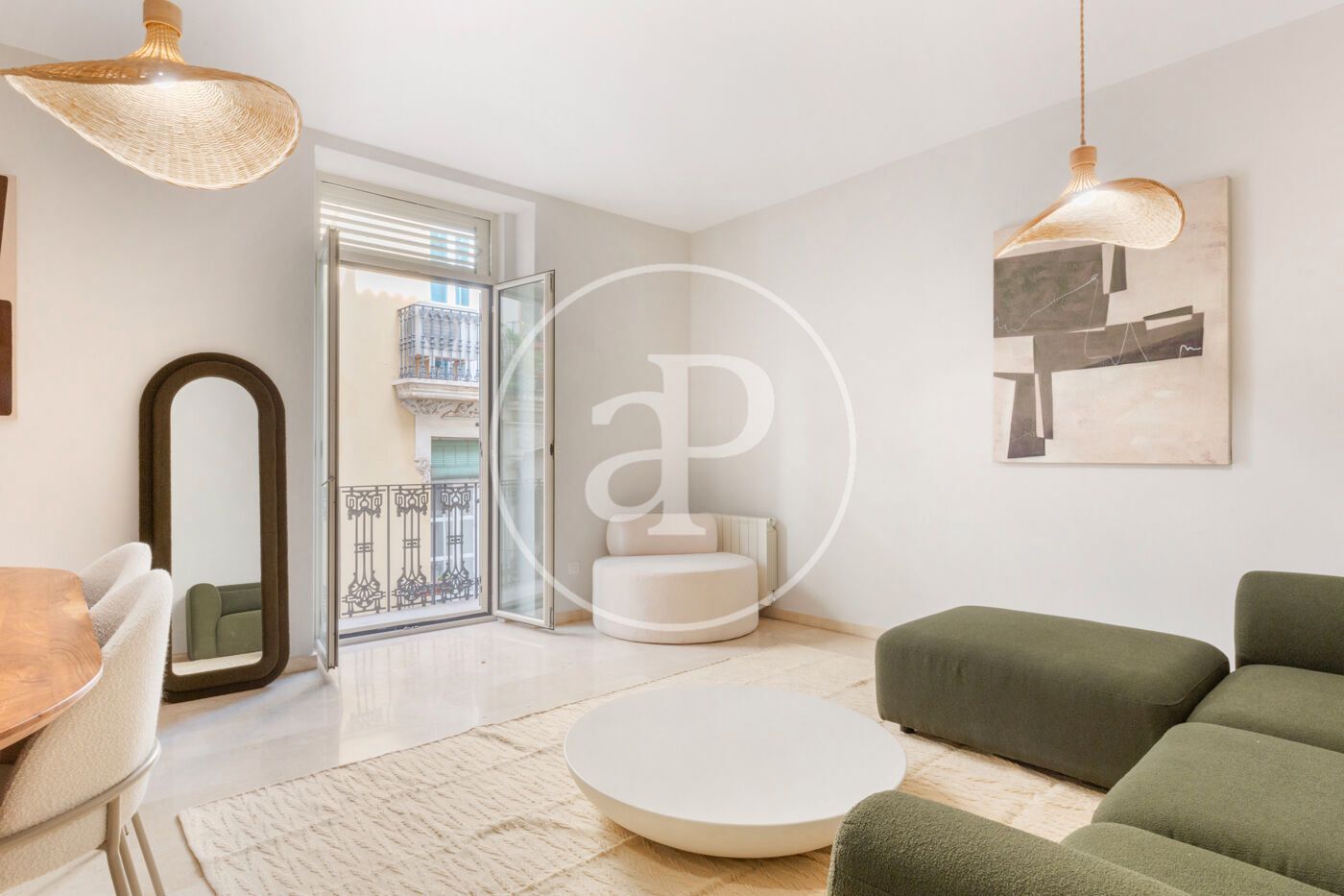 Living room of Flat to rent in  Valencia Capital  with Heating, Furnished and Balcony