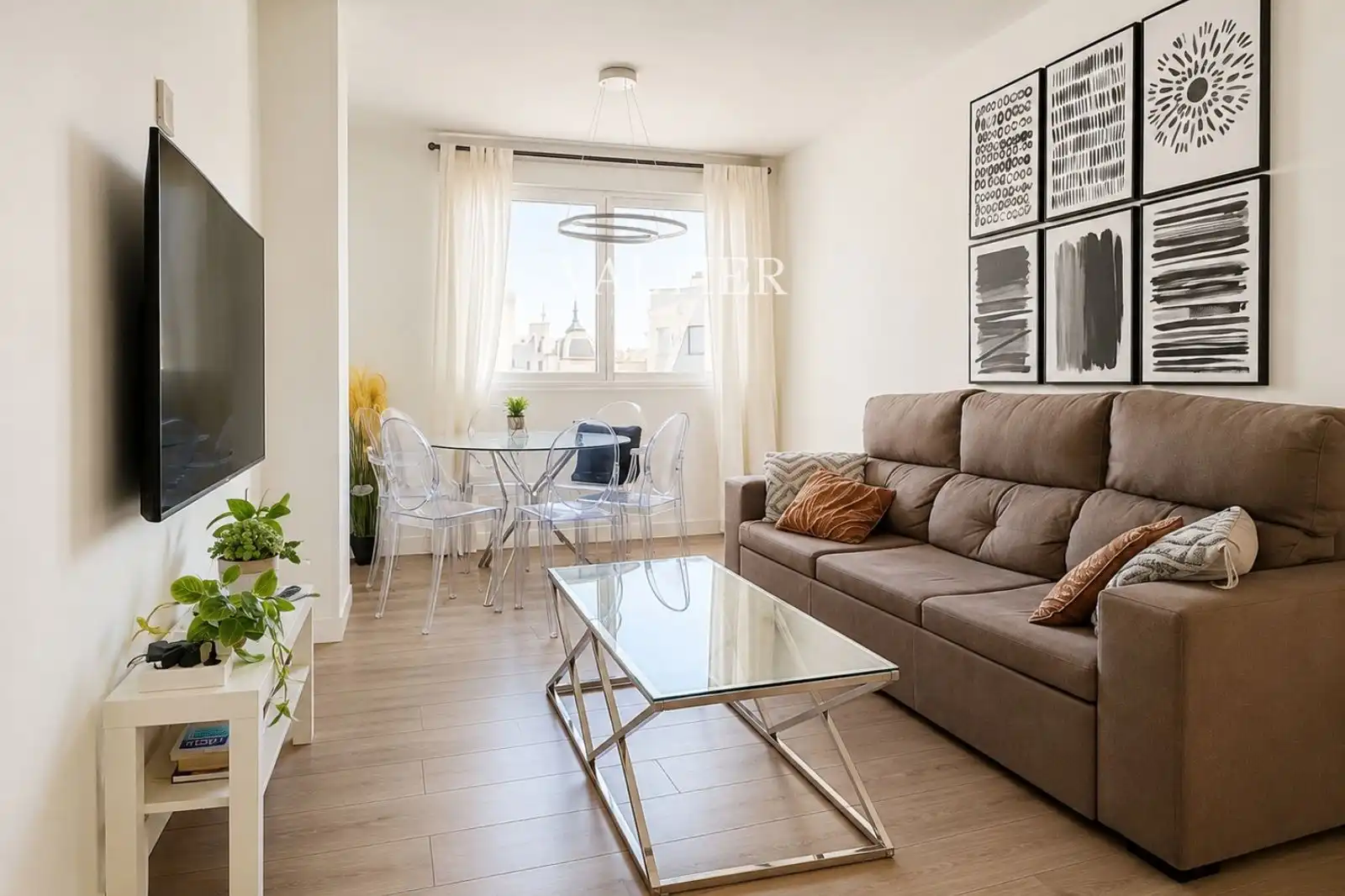 Sala de estar de Ático de alquiler en Madrid con Aire acondicionado y Amueblado