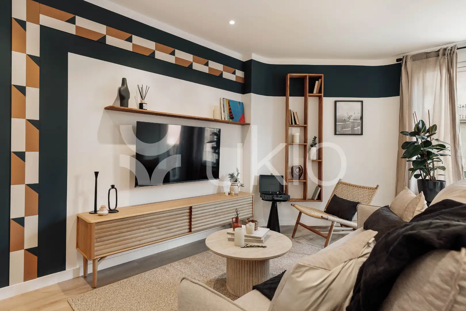 Wohnzimmer von Wohnungen zur Miete in  Barcelona Capital mit Klimaanlage, Heizung und Terrasse