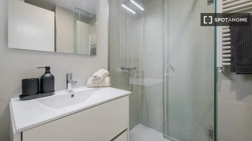 Bathroom of Flat for rent in Madrid  with Air Conditioner, Heating and Furnished