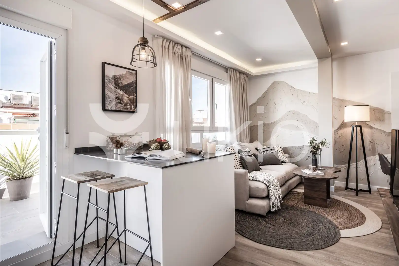 Sala d'estar de Apartament de lloguer en Madrid amb Terrassa, Moblat i Forn