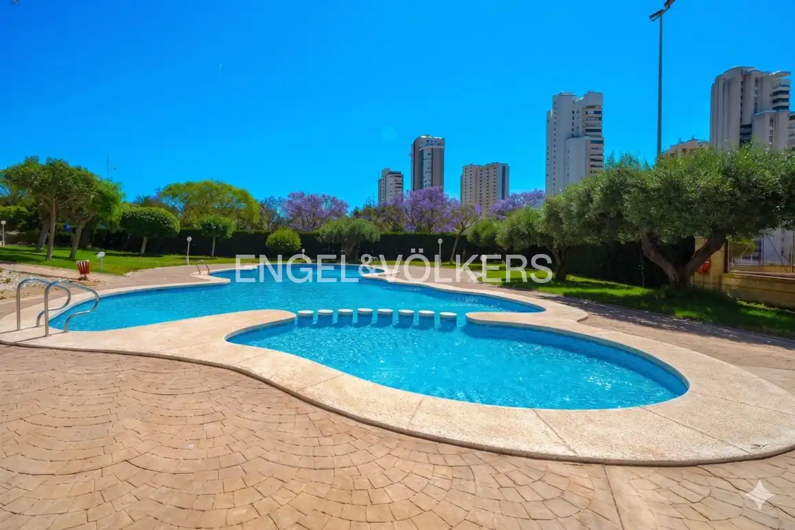 Piscina de Apartamento en venta en Benidorm con Aire acondicionado, Trastero y Amueblado