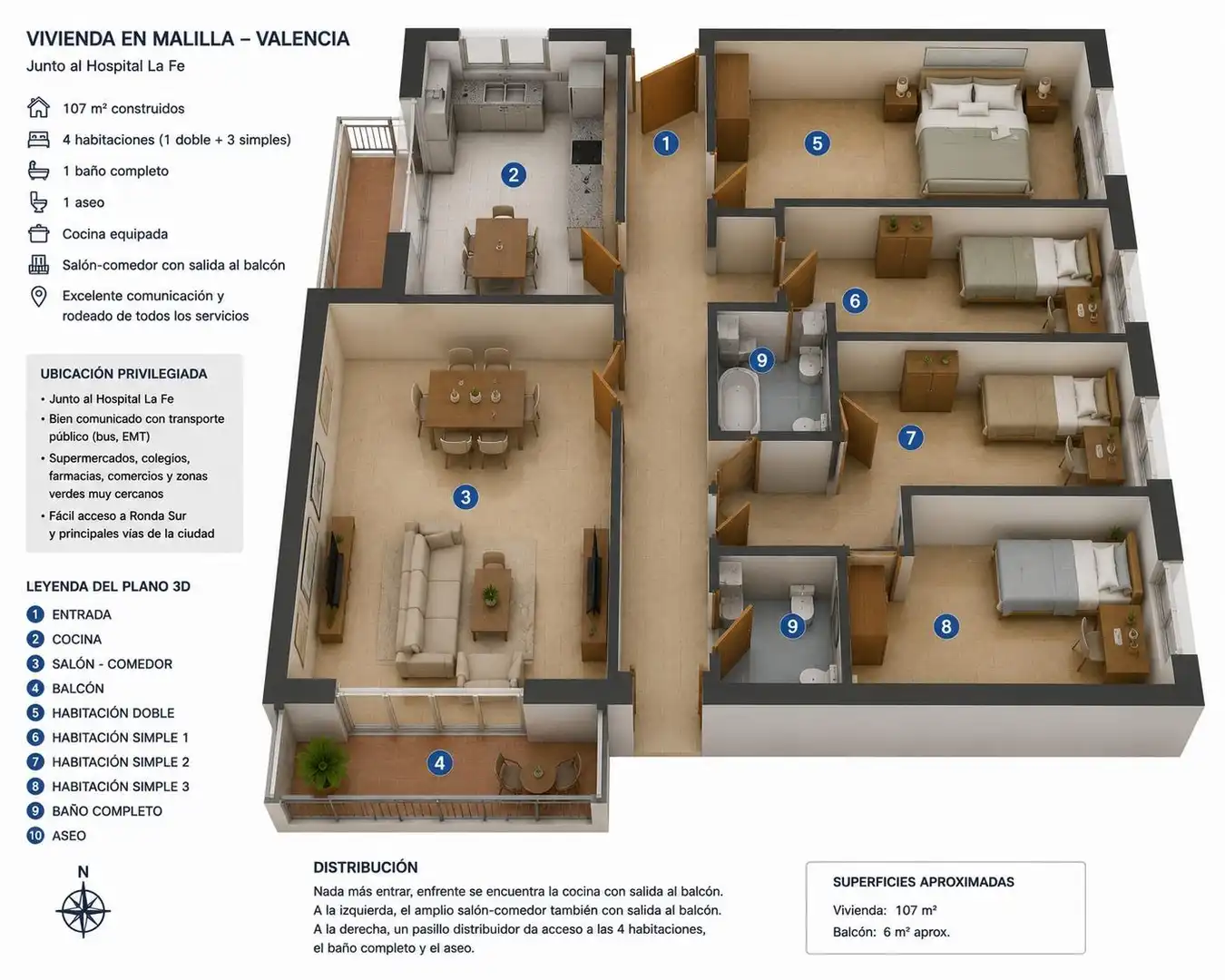 Flat for rent in Valencia