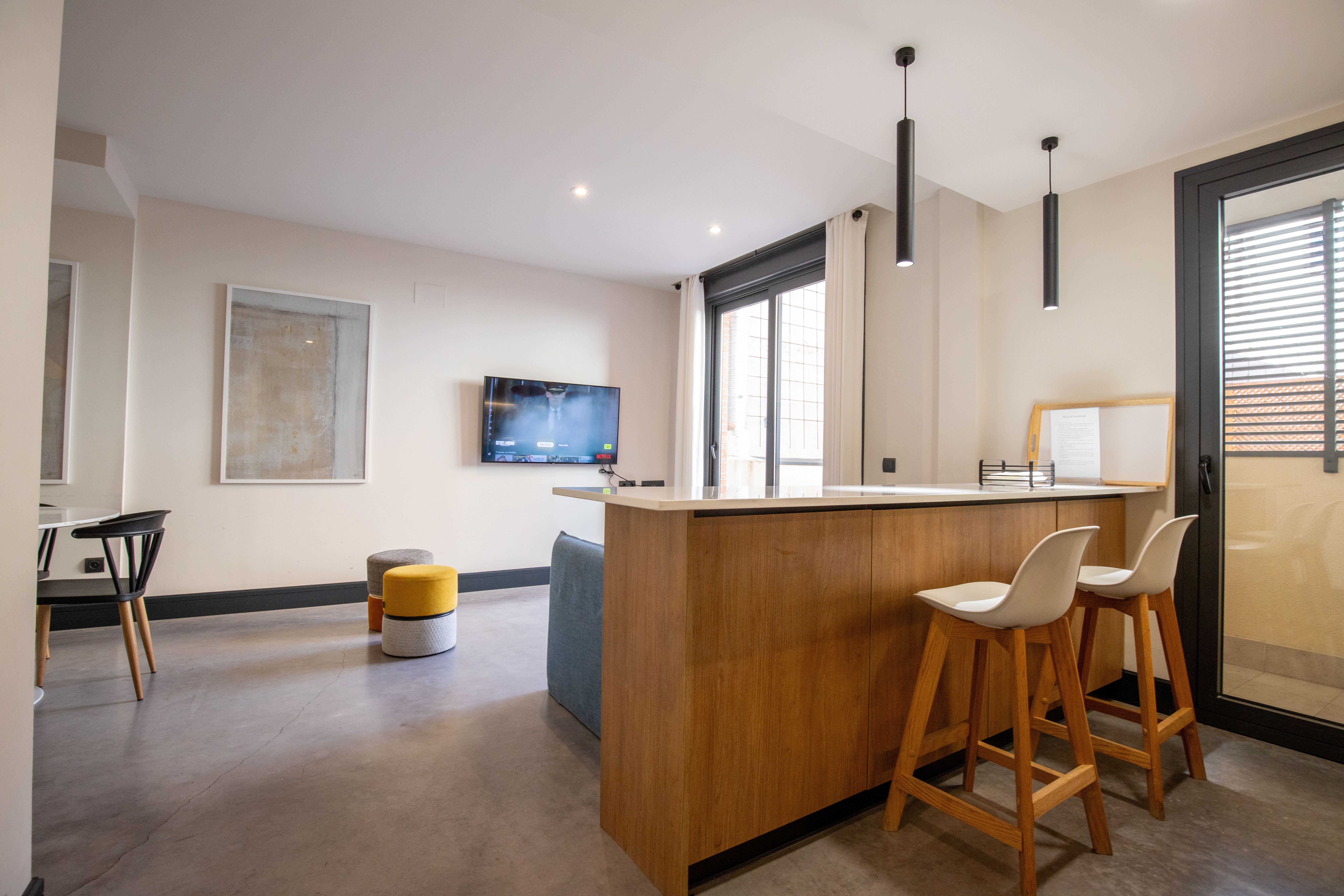 Sala de estar de Piso de alquiler en  Madrid Capital con Aire acondicionado, Calefacción y Amueblado