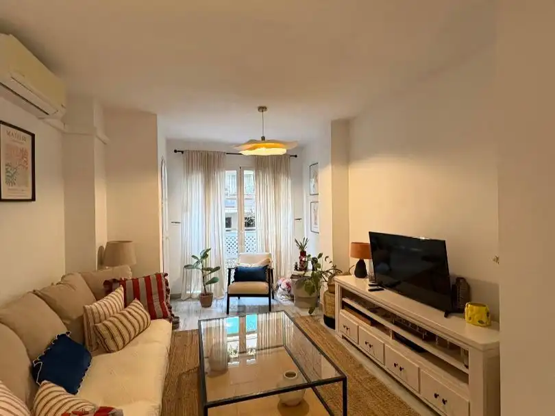 Living room of Flat for rent in Málaga  with Air Conditioner, Furnished and Washing machine