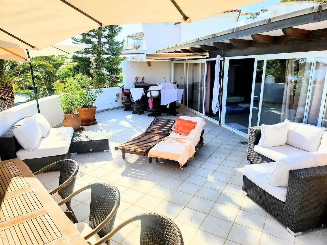 Terrassa de Casa o xalet en venda en Sant Antoni de Portmany amb Aire condicionat, Calefacció i Jardí privat