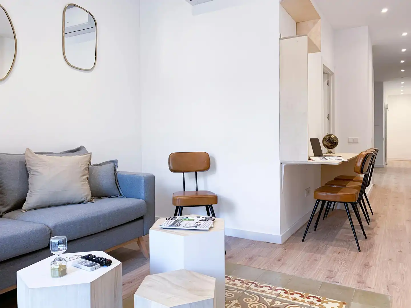 Sala de estar de Piso de alquiler en Barcelona con Aire acondicionado, Calefacción y Amueblado