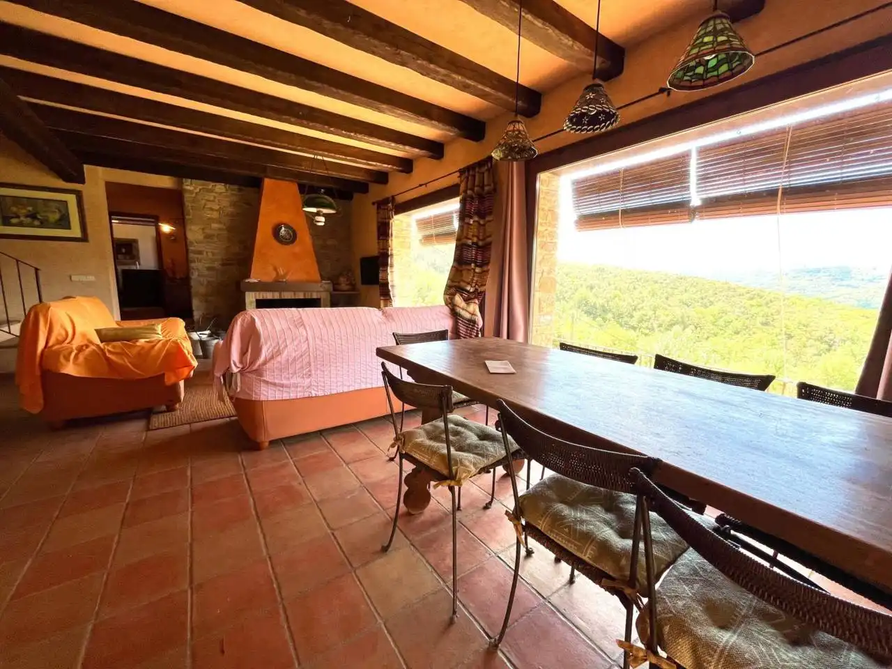 Comedor de Finca rústica en venta en Sant Aniol de Finestres con Calefacción, Jardín privado y Terraza