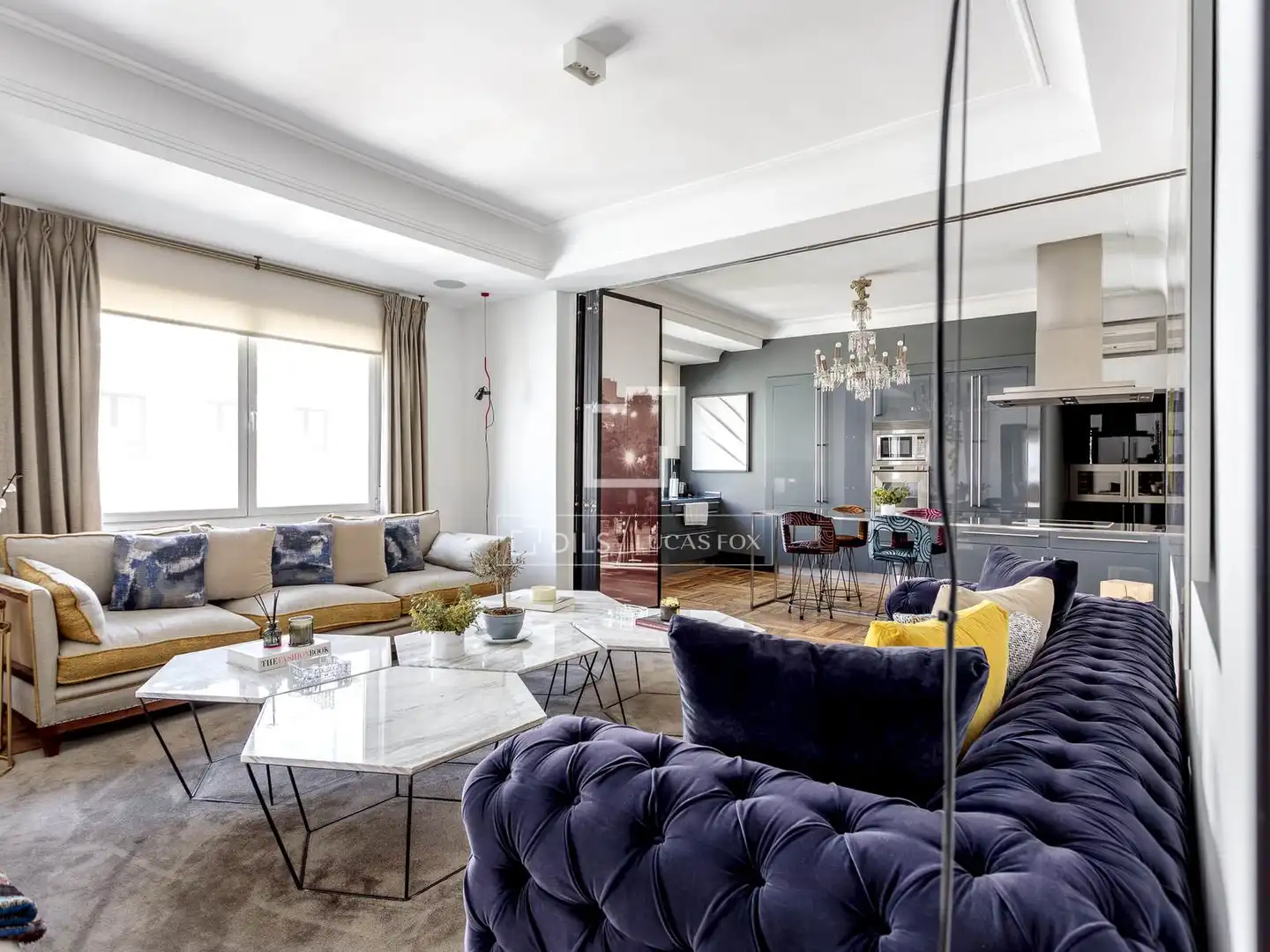 Wohnzimmer von Wohnung zur Miete in Madrid mit Klimaanlage, Heizung und Parkett