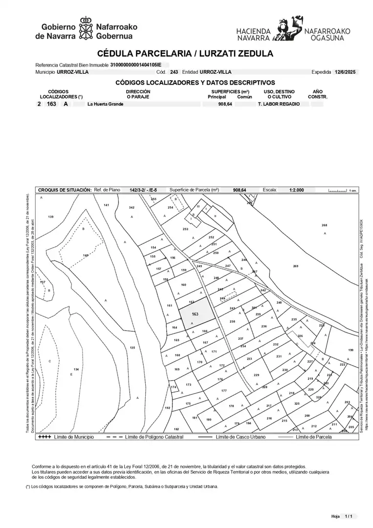 Land for sale in Urroz-Villa