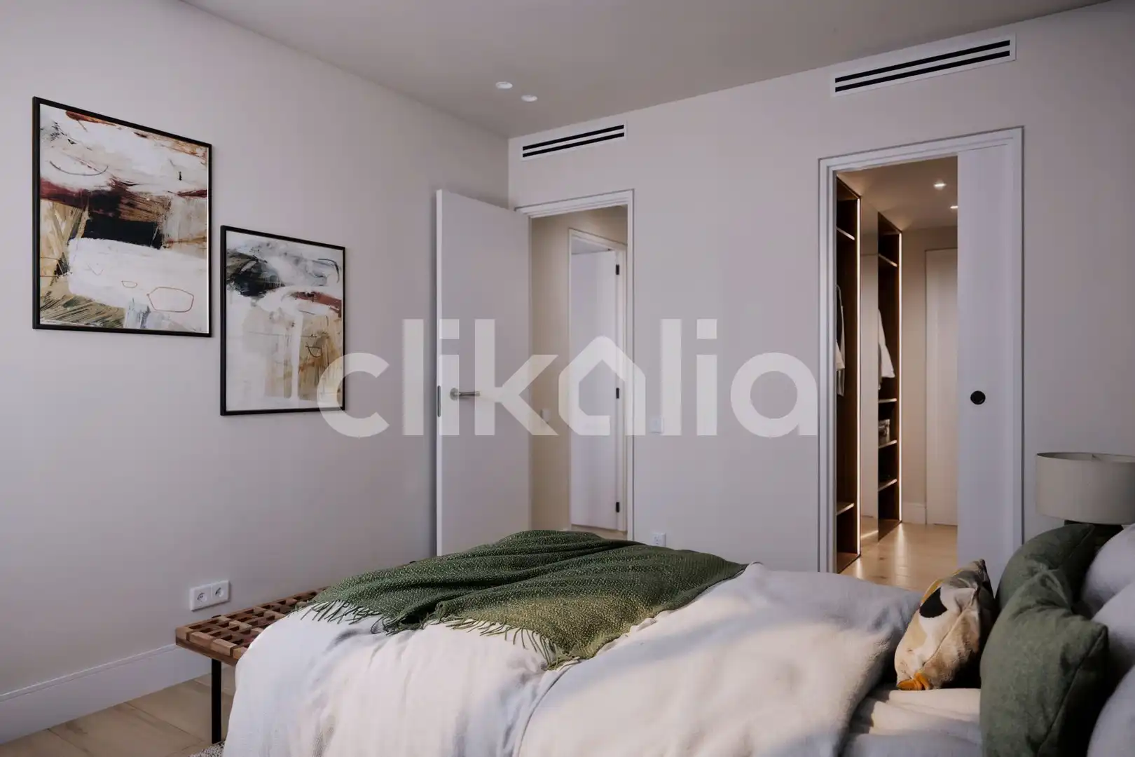 Schlafzimmer von Wohnung zum Verkauf in Madrid mit Klimaanlage, Heizung und Terrasse