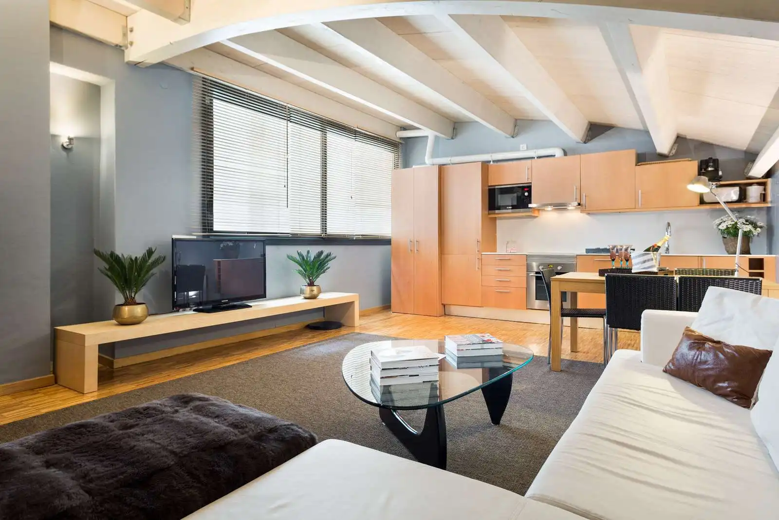 Sala d'estar de Apartament per a compartir en Barcelona amb Aire condicionat, Terrassa i Moblat