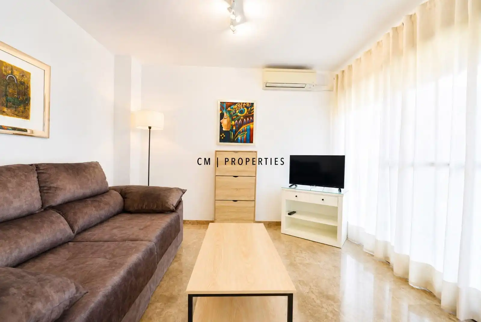 Living room of Flat for rent in Albal  with Air Conditioner, Heating and Furnished