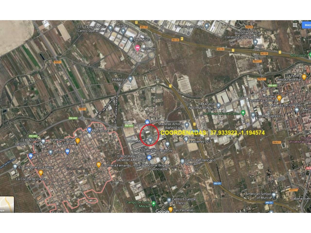 Exterior view of Industrial land for sale in  Murcia Capital