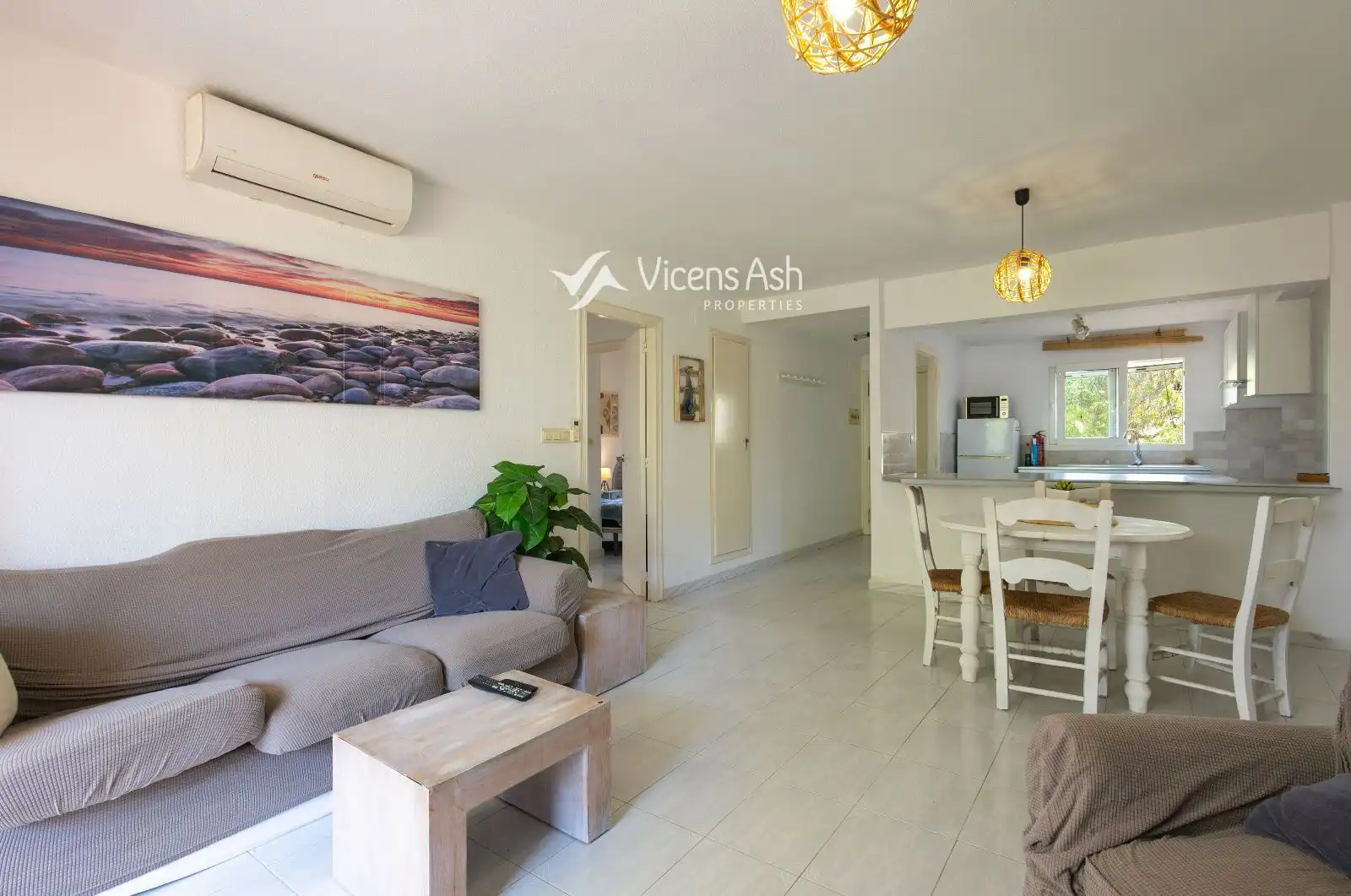 Sala d'estar de Apartament en venda en Jávea / Xàbia amb Aire condicionat, Terrassa i Piscina