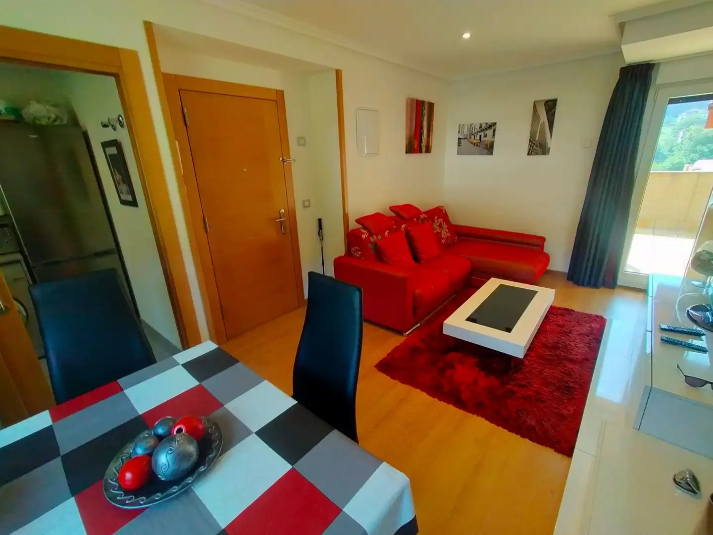 Living room of Flat for sale in Pravia  with Heating, Terrace and Furnished