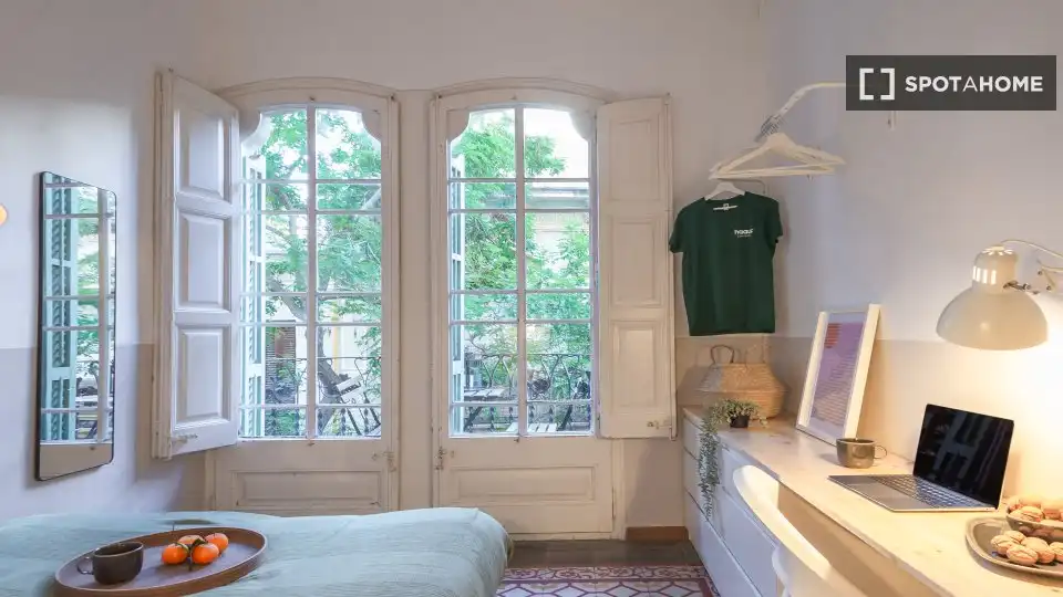 Habitación de Piso de alquiler en Barcelona con Aire acondicionado, Calefacción y Amueblado