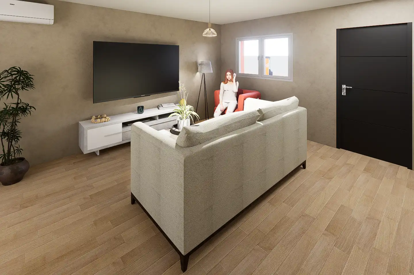 Wohnzimmer von Wohnungen zum Verkauf in Puebla de Sancho Pérez mit Klimaanlage, Heizung und Möbliert